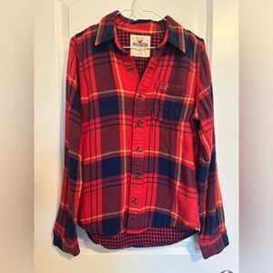 Y2KMens Hollister Red and Blue Plaid Shirt flannel